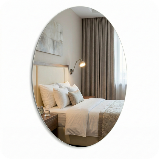 Buy 1 Get 1 Free Oval Sticker Mirror for Wall Decor | Acrylic Adhesive Wall Mirror for Bedroom Bathroom Living Room