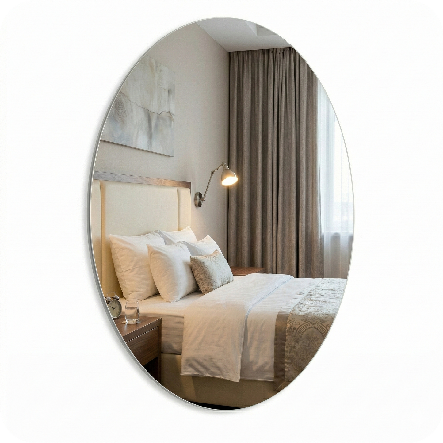 Buy 3 Get 1 Free – Oval Acrylic Mirror Wall Sticker (30x20 cm) | Unbreakable | Easy Stick Home Décor