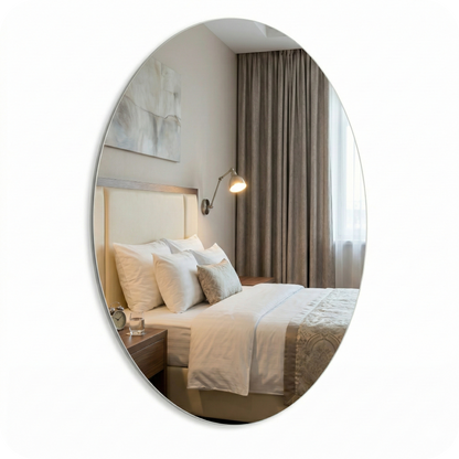 Buy 3 Get 1 Free – Oval Acrylic Mirror Wall Sticker (30x20 cm) | Unbreakable | Easy Stick Home Décor