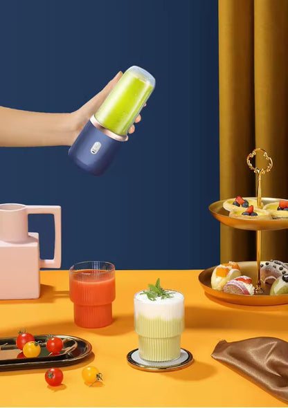 Portable Blender USB Rechargeable 500ML | 6 Blade Smoothie Maker | 3 Speed Juicer Mixer | Powerful 1500mAh Battery Personal Blender for Fruits &amp; Shakes